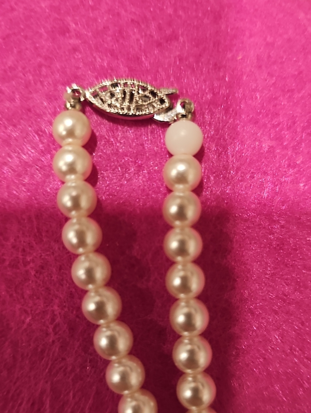 Vintage Faux Pearl Drop Necklace